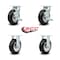 Service Caster 6 Inch Rubber on Aluminum Caster Set with Roller Bearings 2 Brakes 2 Rigid SCC SCC-30CS620-RAR-TLB-2-R620-2 - alternate 2
